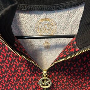 Michael Kors Red and Black MK Logo Sweater